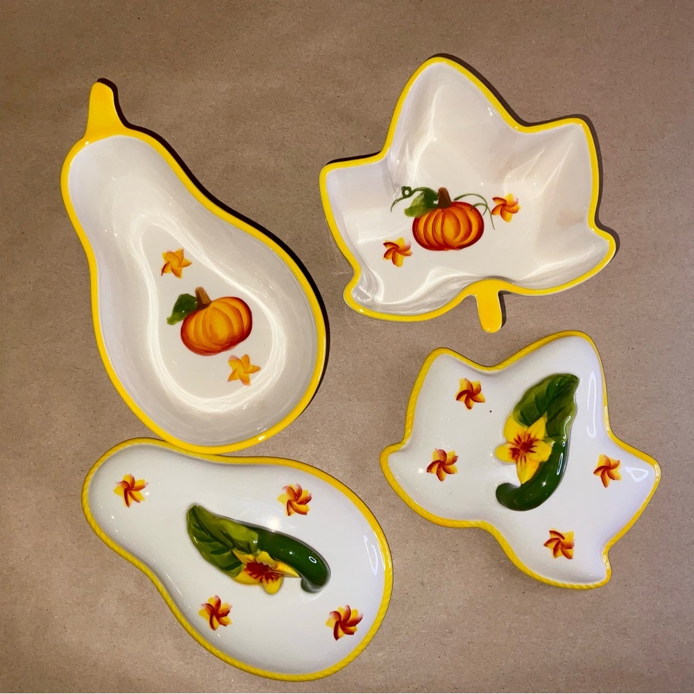 Temp-tations by Tara Pumpkin Patch collections ramekins - leaf and squash